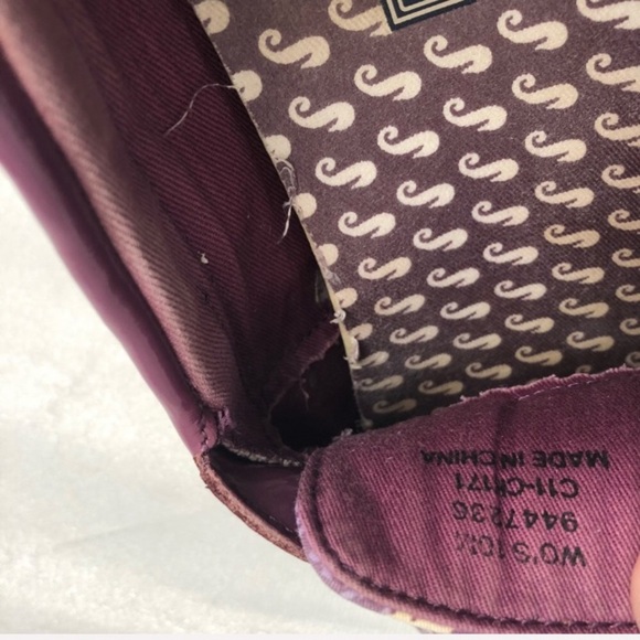 Sperry plum and cream snake print sequin boat shoes 10 - Picture 5 of 7